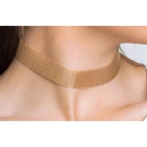 Gold mesh choker